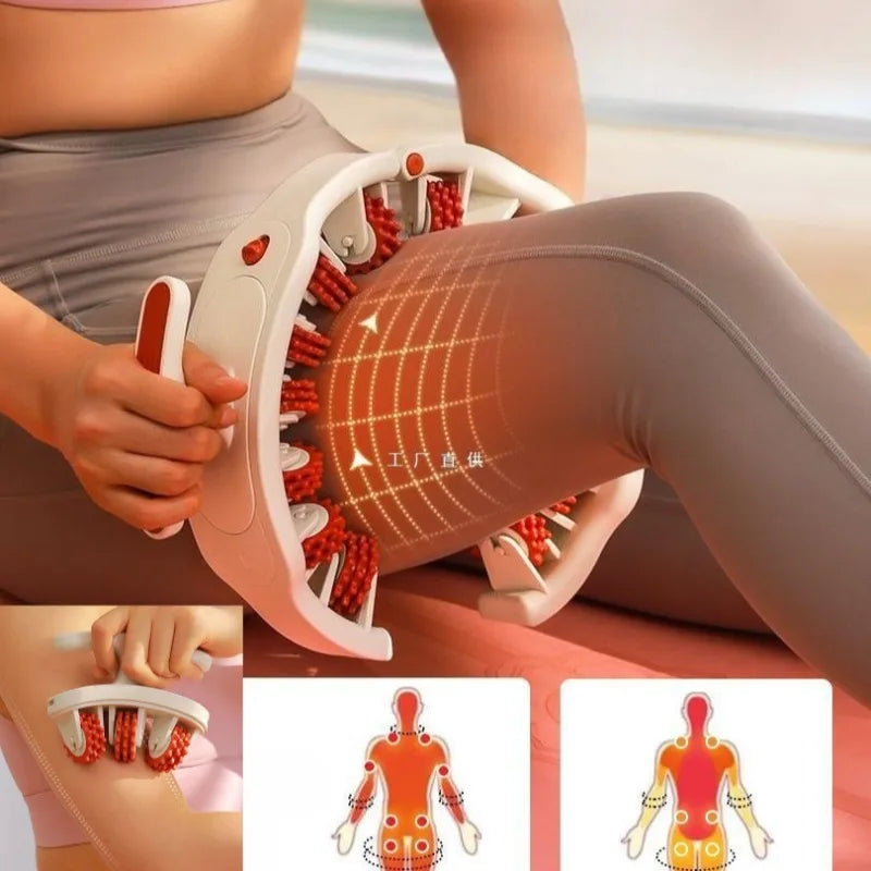 Multi-Function Ring Leg Massager Massage Roller Detachable Handles for Full Body Neck Shoulder Abdominal Muscle Slimming