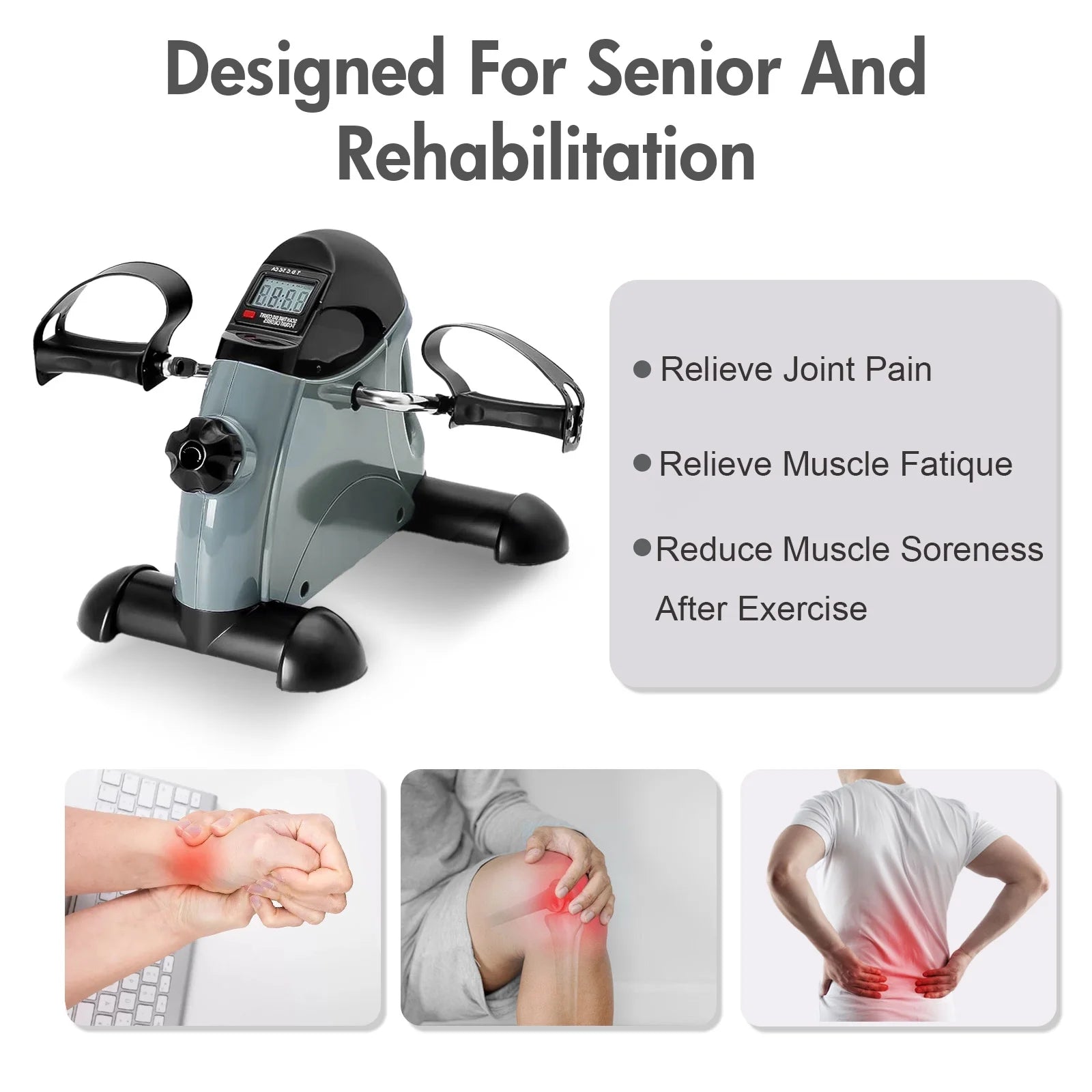 Mini Exercise Bike, Portable Mini Cycle Exercise Bike with Digital Display, under Desk Bike Pedal Exerciser Stepper for Home Office Senior