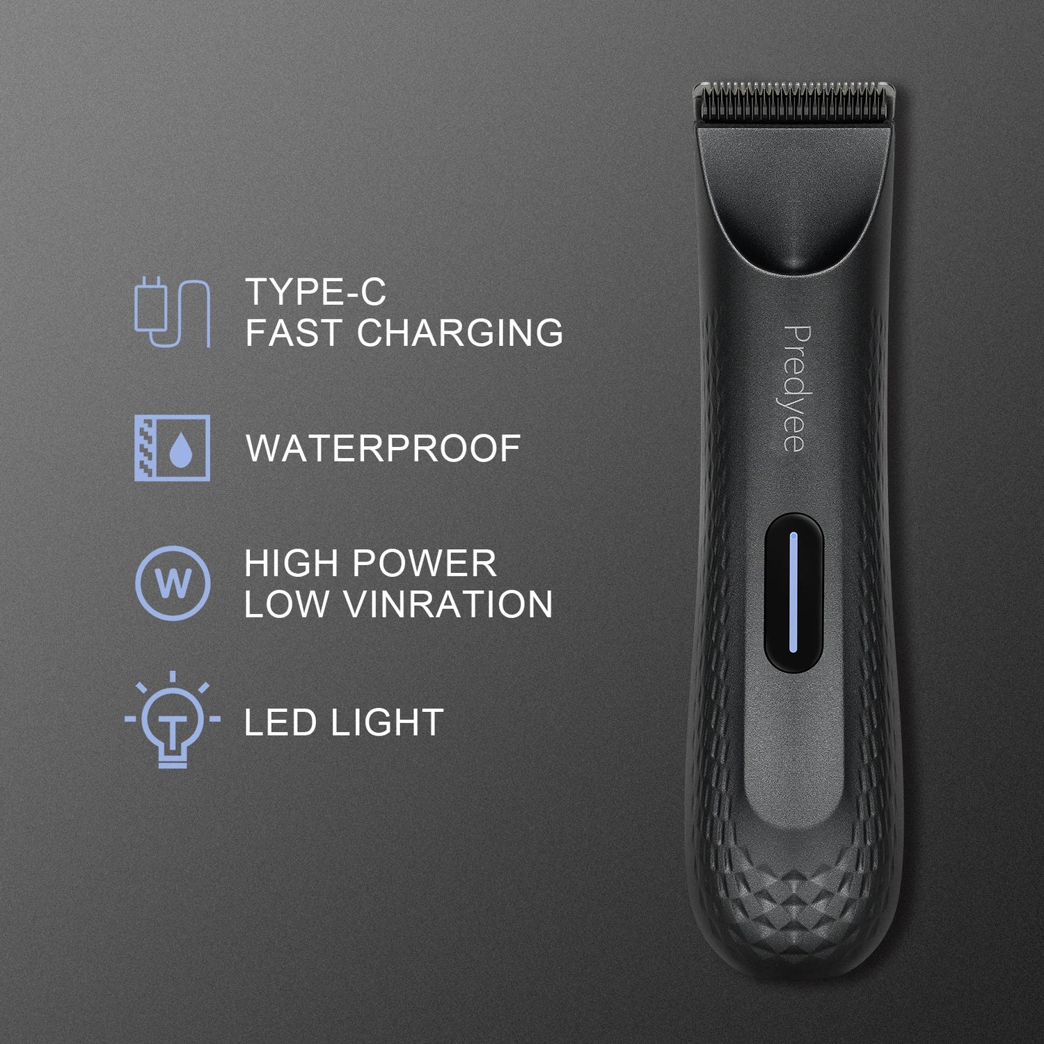 Electric Groin Hair Trimmer for Men,Body Groomer &amp; Pubic Waterproof Hair Trimmer,Replaceable Ceramic Blade