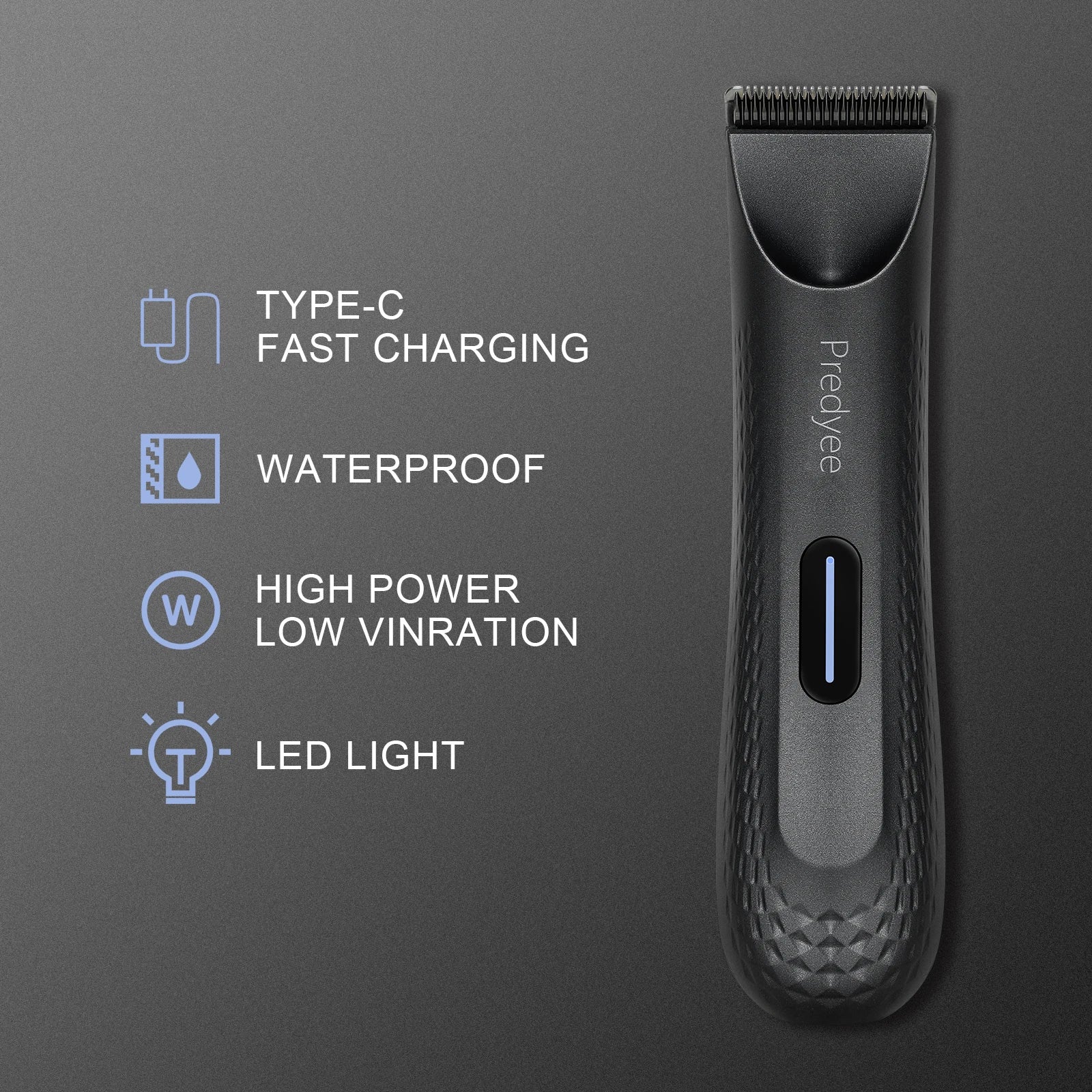 Electric Groin Hair Trimmer for Men,Body Groomer &amp; Pubic Waterproof Hair Trimmer,Replaceable Ceramic Blade