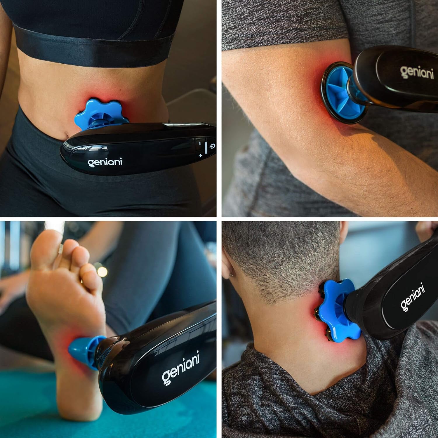 Deep Tissue Massager for Back, Shoulders, Neck &amp; Sore Muscles - Cordless Electric Handheld Massager Full Body Pain Relief - Percussion Massage Therapy for Legs, Feet &amp; Body (Black)