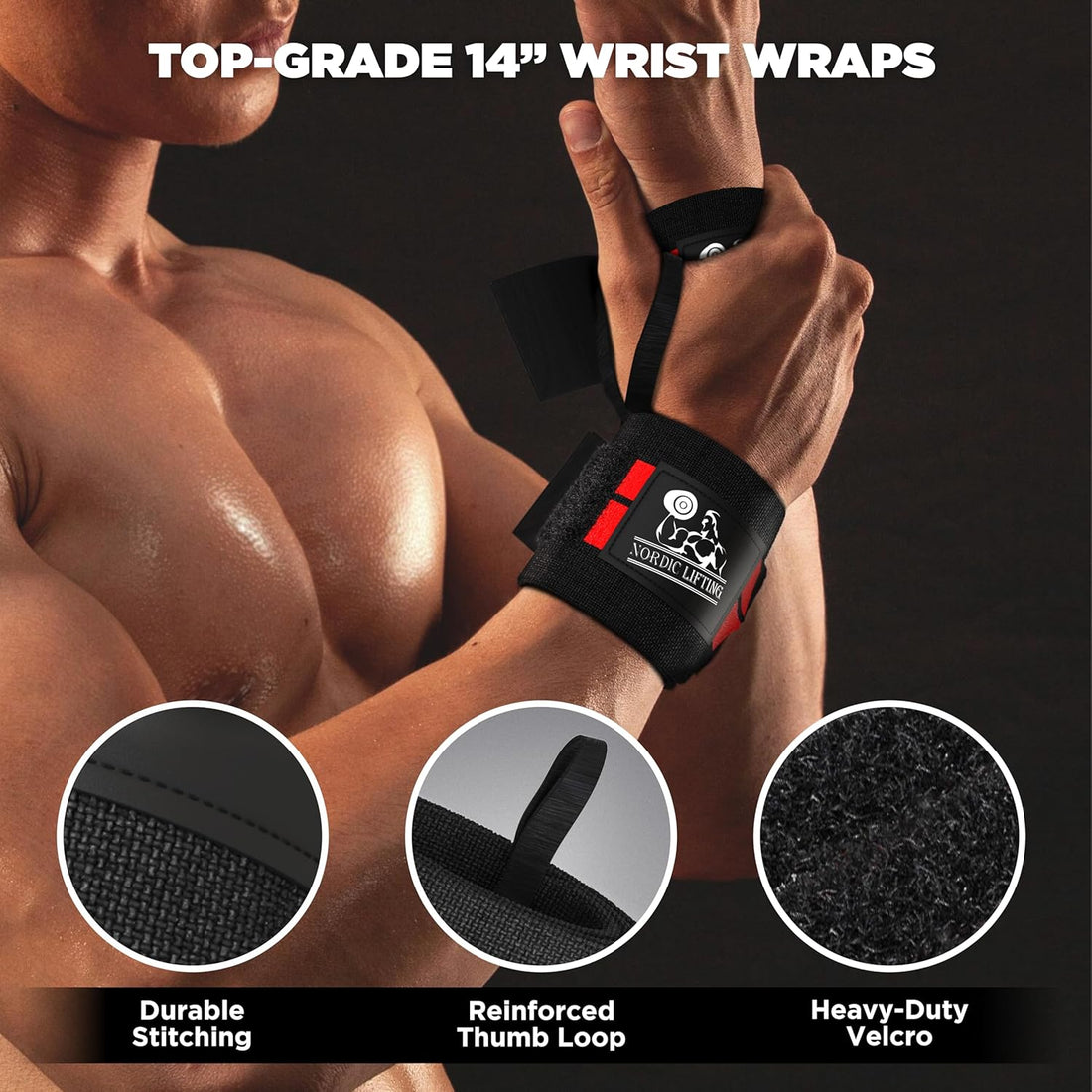 Wrist Wraps + Lifting Straps Bundle (2 Pairs) for Weightlifting, Cross Training, Workout, Gym, Powerlifting, Bodybuilding - Support for Men/Women, Avoid Injury during Weight Lifting