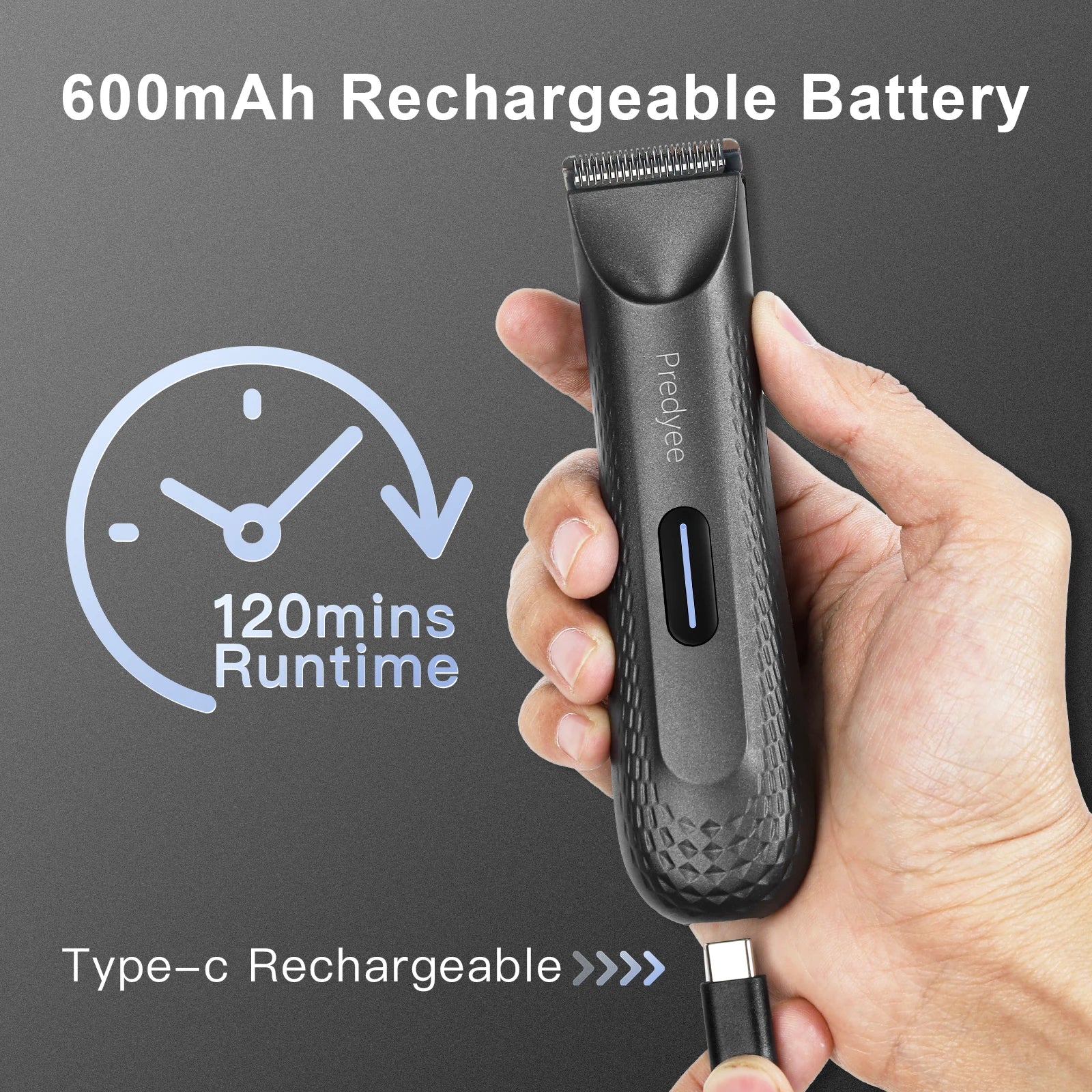 Electric Groin Hair Trimmer for Men,Body Groomer &amp; Pubic Waterproof Hair Trimmer,Replaceable Ceramic Blade