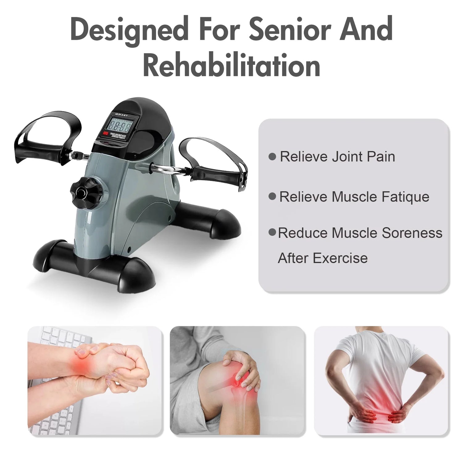 Mini Exercise Bike, Portable Mini Cycle Exercise Bike with Digital Display, under Desk Bike Pedal Exerciser Stepper for Home Office Senior