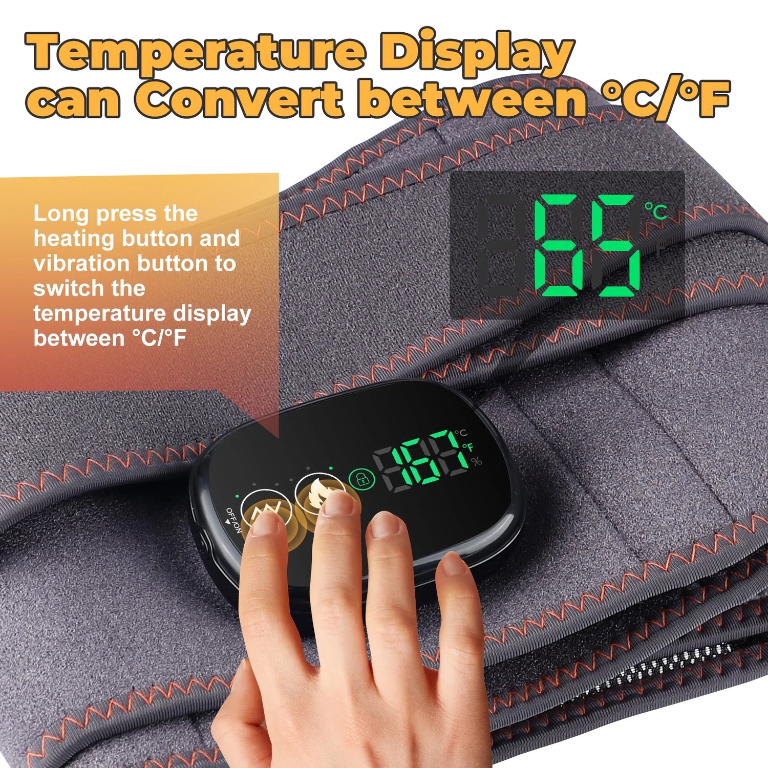 Cordless Heating Pad with Massager for Back,Portable Lower Back Massager Red Light Waist Belt 5000Mah 46*8 in Gray