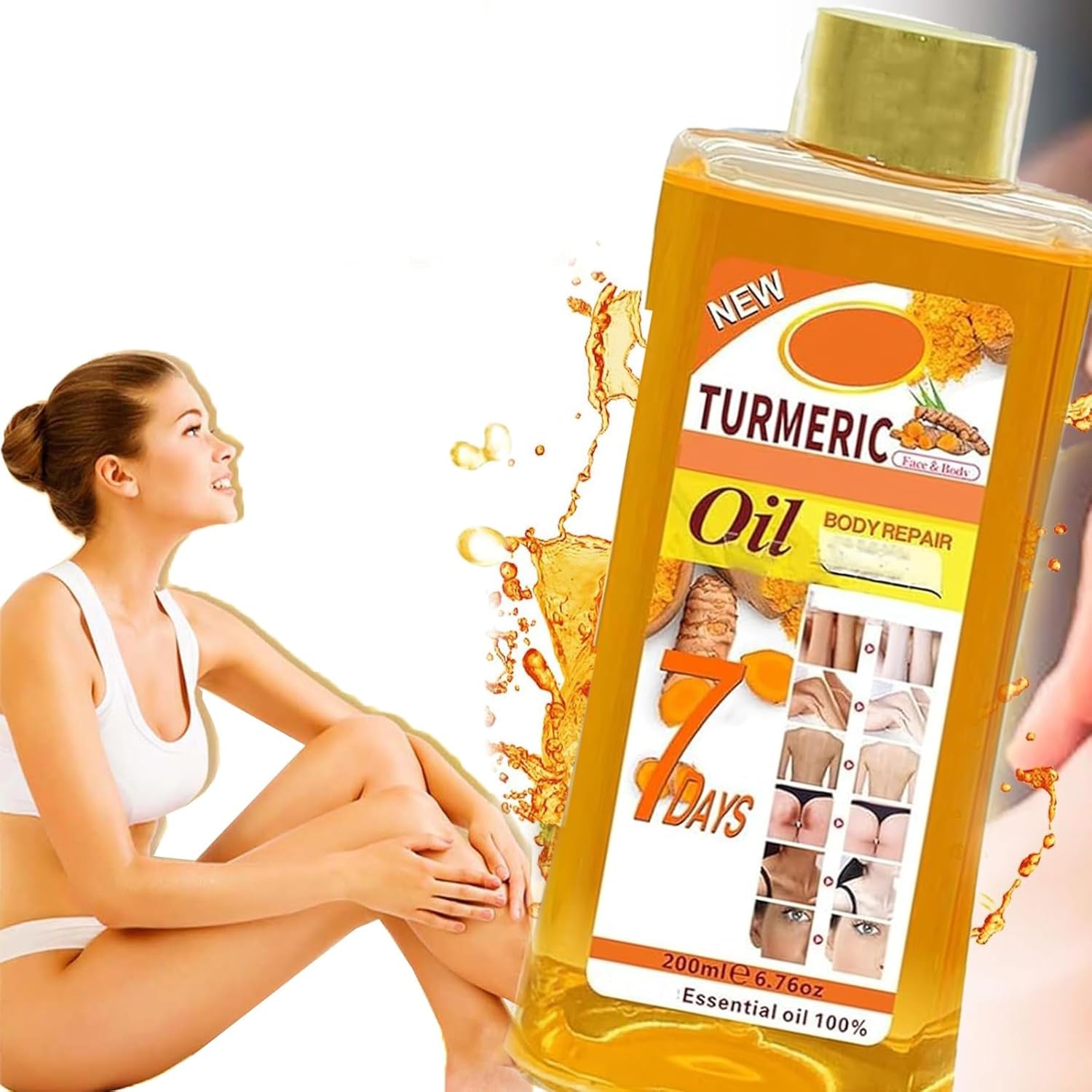 Turmeric Oil Facial Body Massage Oil, Massage Spa, Massage Relaxation First Choice (1)