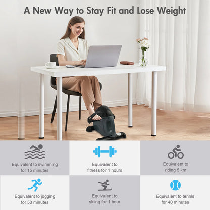 Mini Exercise Bike, Portable Mini Cycle Exercise Bike with Digital Display, under Desk Bike Pedal Exerciser Stepper for Home Office Senior