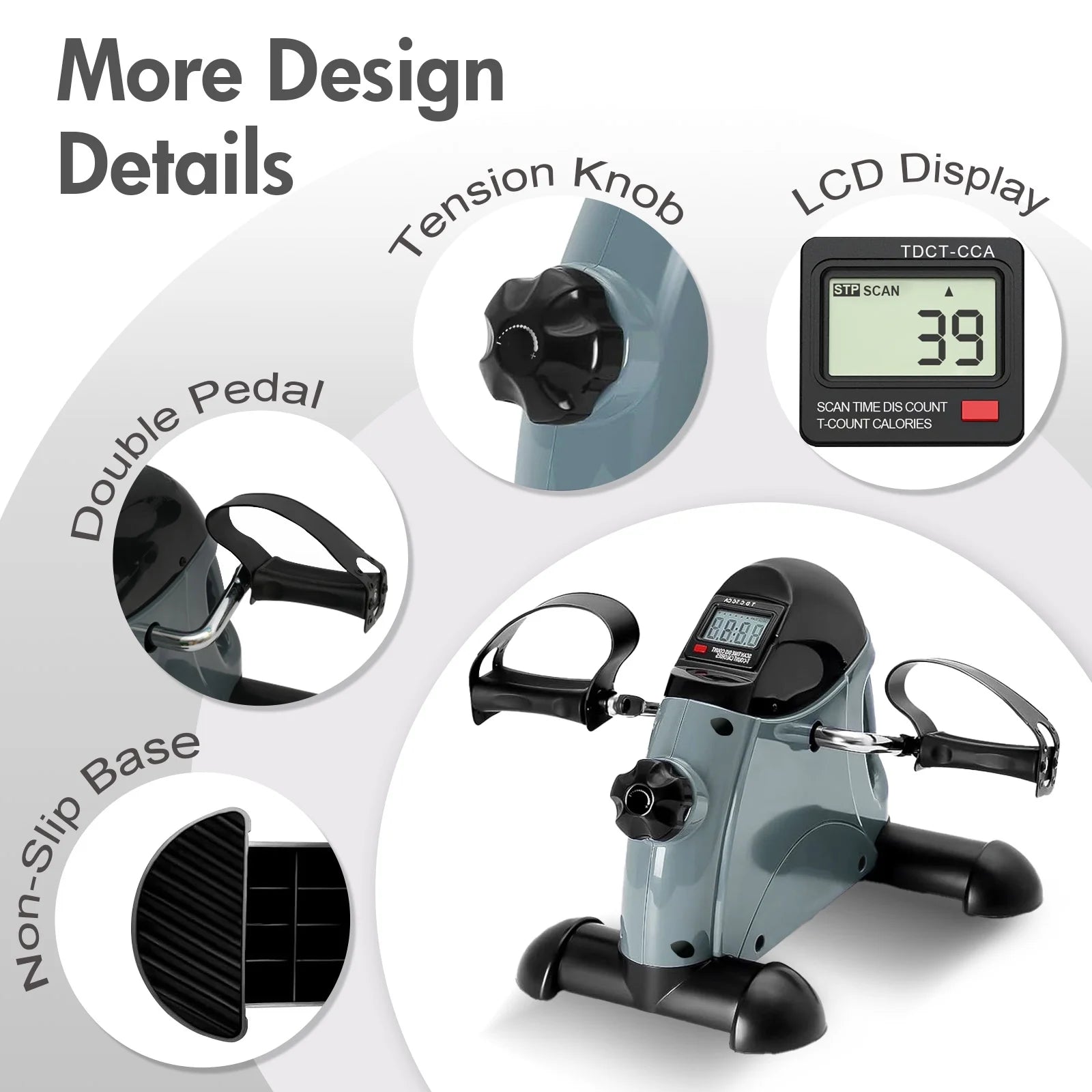 Mini Exercise Bike, Portable Mini Cycle Exercise Bike with Digital Display, under Desk Bike Pedal Exerciser Stepper for Home Office Senior
