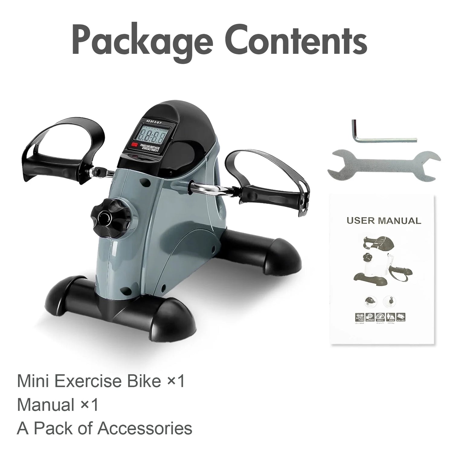 Mini Exercise Bike, Portable Mini Cycle Exercise Bike with Digital Display, under Desk Bike Pedal Exerciser Stepper for Home Office Senior