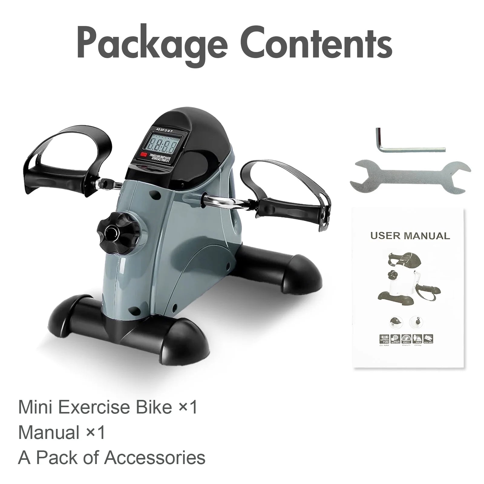 Mini Exercise Bike, Portable Mini Cycle Exercise Bike with Digital Display, under Desk Bike Pedal Exerciser Stepper for Home Office Senior