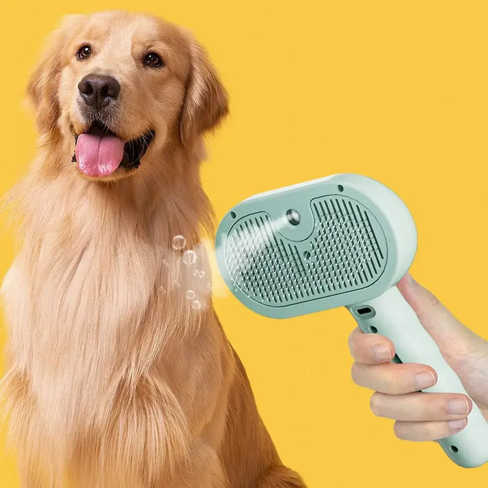 Steam pet grooming brush for cats and dogs