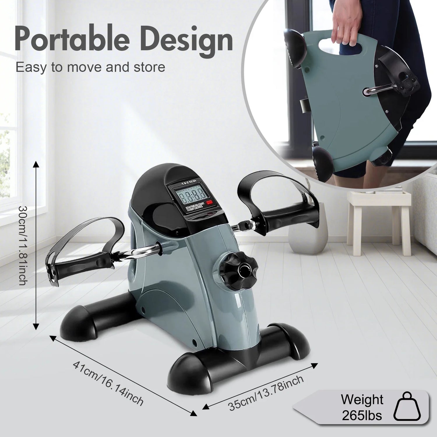 Mini Exercise Bike, Portable Mini Cycle Exercise Bike with Digital Display, under Desk Bike Pedal Exerciser Stepper for Home Office Senior