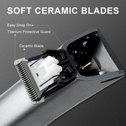 Electric Groin Hair Trimmer for Men,Body Groomer &amp; Pubic Waterproof Hair Trimmer,Replaceable Ceramic Blade