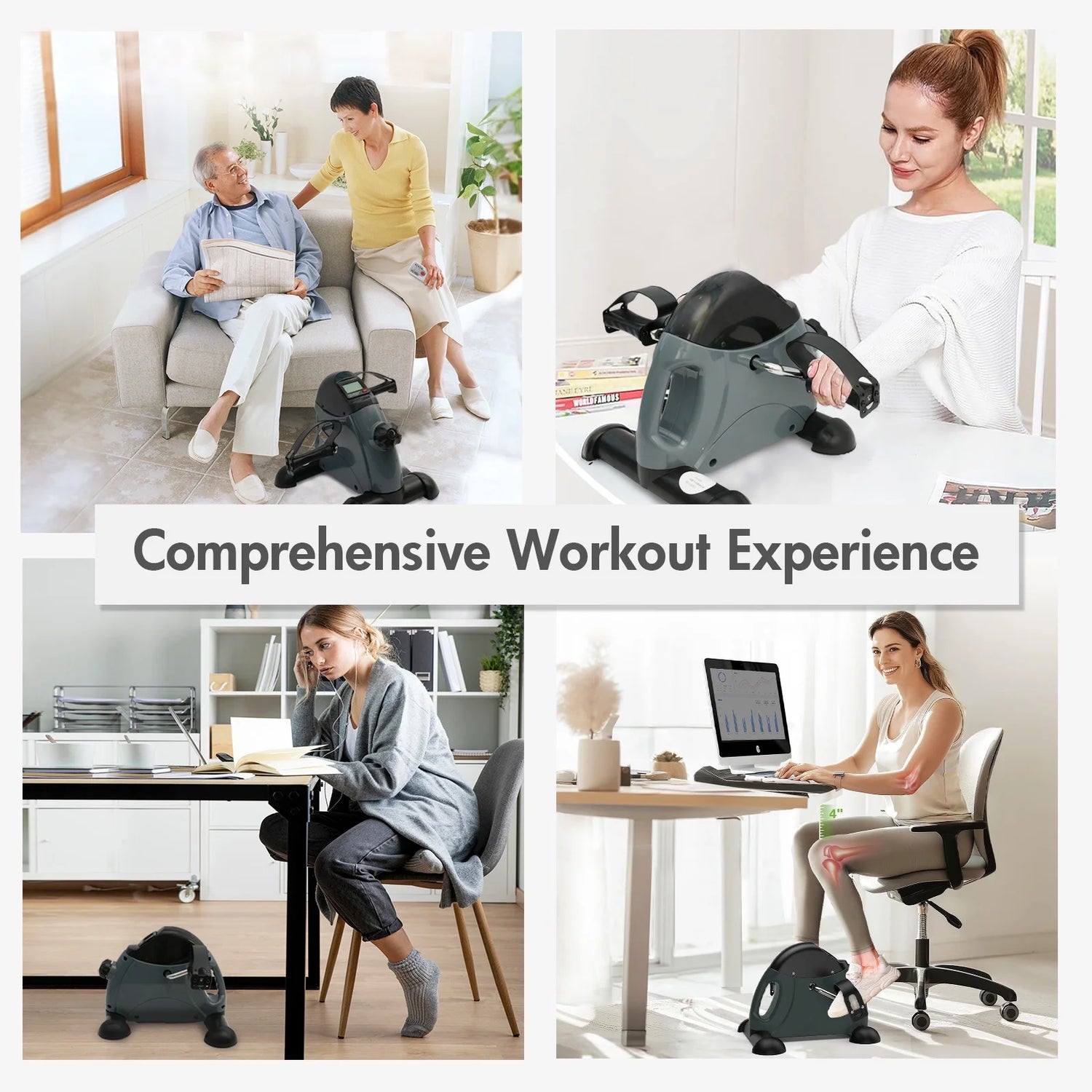 Mini Exercise Bike, Portable Mini Cycle Exercise Bike with Digital Display, under Desk Bike Pedal Exerciser Stepper for Home Office Senior