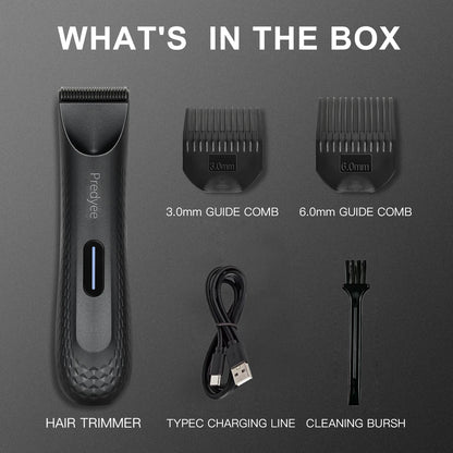 Electric Groin Hair Trimmer for Men,Body Groomer &amp; Pubic Waterproof Hair Trimmer,Replaceable Ceramic Blade